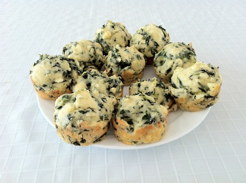 Cooking Muffins With Fried Spinach